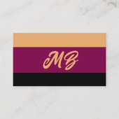 金ゴールドワインとブラックカラーブロック汎用 名刺 (正面)