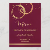 金ゴールドワインの汚れ結婚紙吹雪のメニュー メニュー (正面)