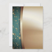 金ゴールドワイングラス、ハイヒール、バルーン退職パーティー 招待状 (裏面)