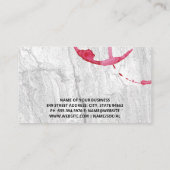 金ゴールドワインスプラッシュロゴ | ワインステイン石板背景 名刺 (裏面)