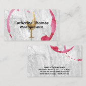 金ゴールドワインスプラッシュロゴ | ワインステイン石板背景 名刺 (正面/裏面)