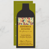 金ゴールドワインボトルパーティの招待状 招待状 (正面/裏面)