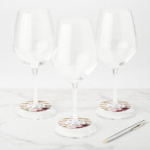 金ゴールドワイン赤面フローラ結婚式の引き出物 ワイングラスタグ (セット)