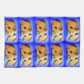 金ゴールドワシの青い愛国的なキッチンタオル キッチンタオル (横)