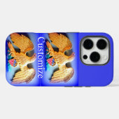 金ゴールドワシの青いiphoneケース Case-Mate iPhoneケース (裏面 (横))