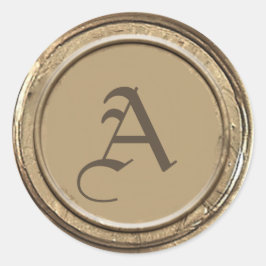 金ゴールドワックスシールモノグラム ラウンドシール