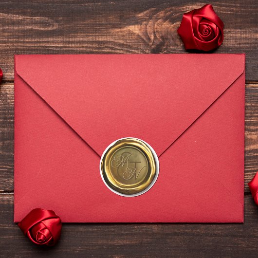 金ゴールドワックスシールヴィンテージカスタマイズ結婚式用シール ラウンドシール