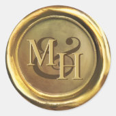 金ゴールドワックスシールヴィンテージカスタマイズ結婚式用シール ラウンドシール (正面)