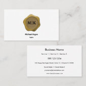 金ゴールドワックスシール付き白黒 名刺 (正面/裏面)