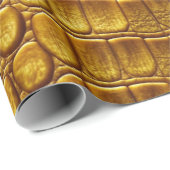 金ゴールドワニアリゲータースキンレザーフェイクプリント ラッピングペーパー (ロールコーナー)