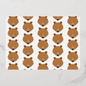 金ゴールドワンアニマルベアファースト誕生日 箔招待状 (裏面)