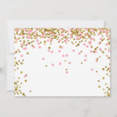 金ゴールドワングリッターピンクガールファースト誕生日写真 招待状 (裏面)