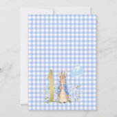 金ゴールドワンブルーフローラピーターうさぎ1st誕生日 招待状 (裏面)