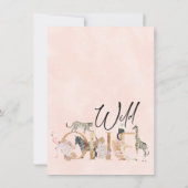 金ゴールドワンボホフローラサファリガールズファースト誕生日 招待状 (裏面)