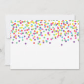 金ゴールドワンレインボー紙吹雪ベビーガール1st誕生日 招待状 (裏面)