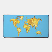 金ゴールドワールドブルーシーコンピュータゲーマーエキスパート デスクマット (正面)