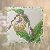 金ゴールドンレッドレディースリッパーオーキッドボタニカルサイドビュー タイル