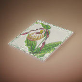 金ゴールドンレッドレディースリッパーオーキッドボタニカルサイドビュー タイル