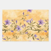 金ゴールドヴィオレットフローラ結婚50周年記念 ラッピングペーパーシート (正面3)