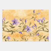 金ゴールドヴィオレットフローラ結婚50周年記念 ラッピングペーパーシート (正面2)