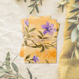 金ゴールドヴィオレットフローラ結婚50周年記念 ラッピングペーパーシート