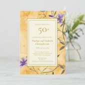 金ゴールドヴィオレットフローラ結婚50周年記念 招待状 (スタンド正面)