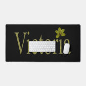 金ゴールドヴィクトリアの名前は黄金の蘭で作られた デスクマット (キーボード&マウス)