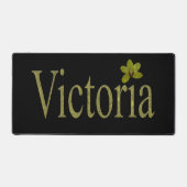 金ゴールドヴィクトリアの名前は黄金の蘭で作られた デスクマット (正面)