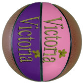 金ゴールドヴィクトリアの名前は黄金の蘭で作られた バスケットボール (縦)