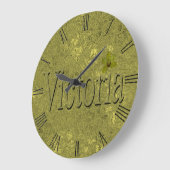 金ゴールドヴィクトリアの名前は黄金の蘭で作られた ラージ壁時計 (傾斜)