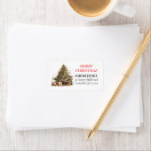 金ゴールドヴィンテージかわいいメリークリスマスツリーのご要望 ラベル (インサイチュ)