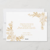 金ゴールドヴィンテージの植物体のフレーム写真メリークリスマス シーズンカード (裏面)