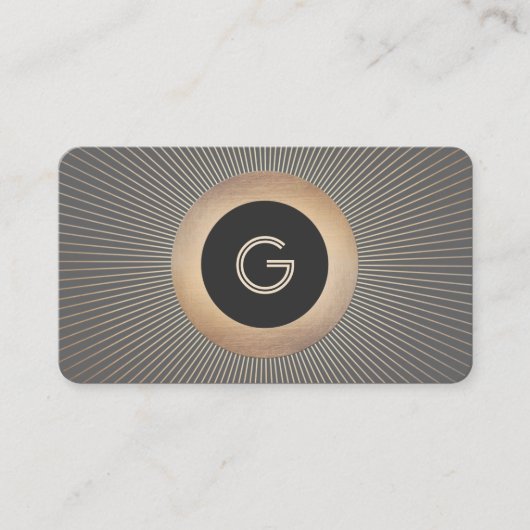 金ゴールドヴィンテージアールデコグラマリーシックモノグラム 名刺 (正面)