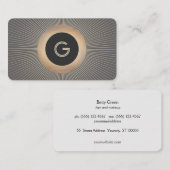 金ゴールドヴィンテージアールデコグラマリーシックモノグラム 名刺 (正面/裏面)