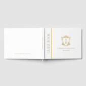 金ゴールドヴィンテージウェディングクレストオンブラック ゲストブック (全面)