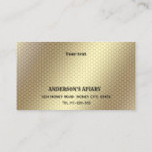 金ゴールドヴィンテージエレガントハチミーブロゴ 名刺 (裏面)