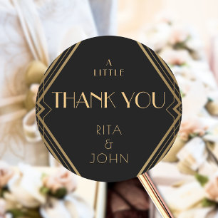 金ゴールドヴィンテージカラフルウェディングA Sweet Thank You ラウンドシール