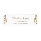 金ゴールドヴィンテージクラシックスクリプト差出人住所 ラベル (正面)