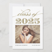 金ゴールドヴィンテージクラス2024写真卒業 招待状 (正面)