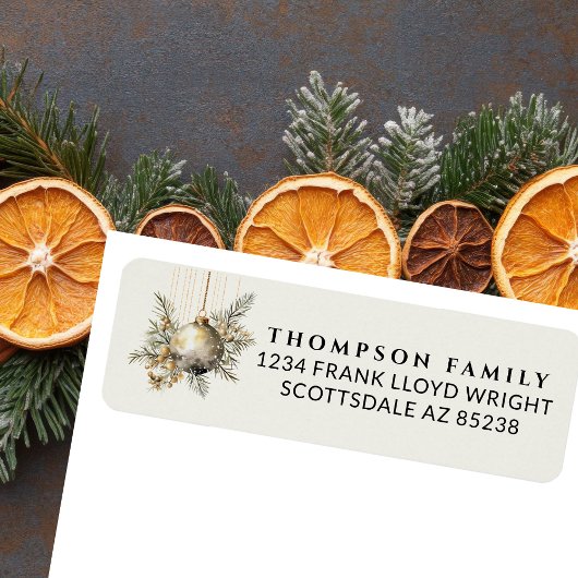 金ゴールドヴィンテージクリスマス美学ターンアドレス ラベル
