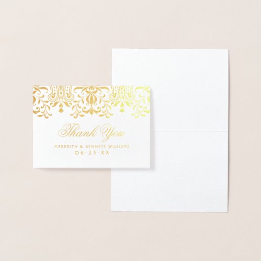 金ゴールドヴィンテージグラマー結婚ズ・サンキュー 箔カード (ディスプレー)