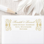 金ゴールドヴィンテージグラマ結婚ー差出人住所 ラベル (インサイチュ)