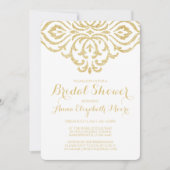 金ゴールドヴィンテージグラムエレガントブライダルシャワー招待 招待状 (正面)