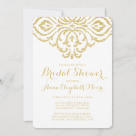 金ゴールドヴィンテージグラムエレガントブライダルシャワー招待 招待状