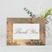 金ゴールドヴィンテージグラムモダンフローラ結婚ズ サンキューカード (スタンド正面)