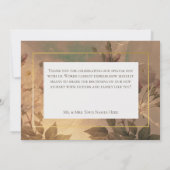 金ゴールドヴィンテージグラムモダンフローラ結婚ズ サンキューカード (裏面)