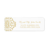 金ゴールドヴィンテージグラモールエレガンス差出人住所ラベル ラベル (正面)