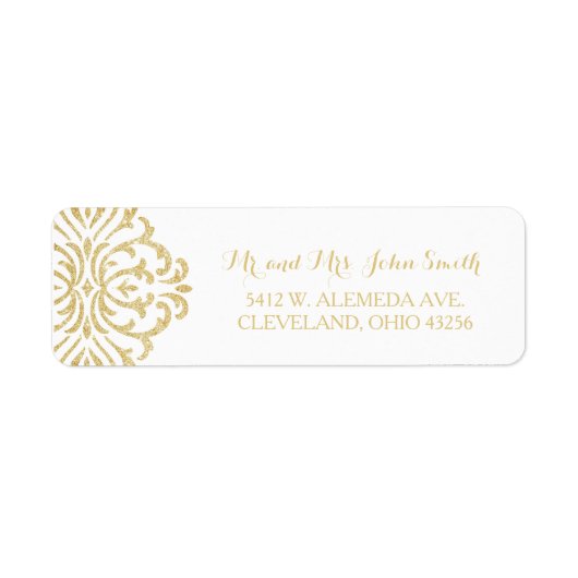 金ゴールドヴィンテージグラモールエレガンス差出人住所ラベル ラベル (正面)
