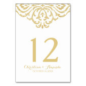 金ゴールドヴィンテージグラモールエレガンス結婚式招待状 テーブルナンバー (裏面)