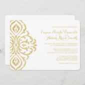 金ゴールドヴィンテージグラモールエレガンス結婚式招待状 招待状 (正面/裏面)